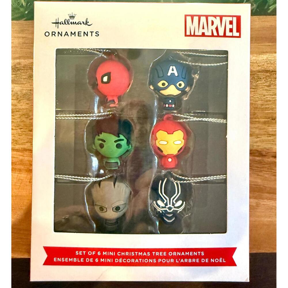 Marvel Hallmark 6 Mini Ornaments NIB